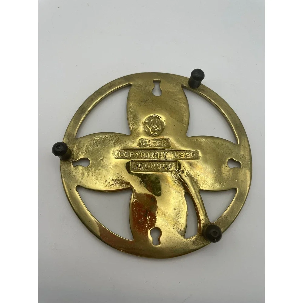 Virginia Metalcrafters Brass Dogwood Trivet 10-12 Vintage 1950 Floral Decor 5